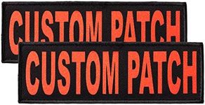 Dogline Custom Patch with Glitter Letters for Dog Vest Harness or Collar Customizable Bling Text Personalized Patches with Hook Backing Name Agility Service Dog ESA 2 Patches Z Grapefruit Text