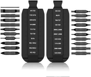21PC Flat Bit-Kit, Double-Ended Screwdriver Bits, Flat Bit-Kit Designed for Leatherman Multi-Tool Screwdrivers, Industrial-Grade Hardened S2 Impact Steel, Comprises Double Sheaths and Storage Pouch