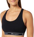 Champion Women's Elastic Tape Script Logo Bra, Nero, M