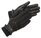 LeMieux Unisex Waterproof Lite Riding Gloves in Black - Flexible - Thermal Insulation - M