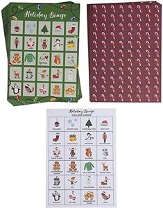 Juvale Christmas Bingo Game, Christmas Party Games for Kids and Adults, Includes 47 Pieces, 2-36 Players, Ideal for Kids and Adults