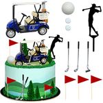 Golf Cake Decorations Heading for The Green Cake Topper Birthday Decorations for Golfers with Cart Flag Golf Ball for Men Sport Golf Theme Party Supply