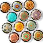 FINDMAG 12 Pcs Glass Fridge Magnets