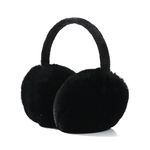 FSMILING Ear Muffs Women Winter Adjustable Black Women's Earmuffs Fluffy Ear Muffs For Ladies Adults