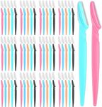 Phyyixs 100 Pcs Eyebrow and Face Razors for Women and Men, Multi-Color Hair Trimmers with Protective Covers, Safe and Newbie-Friendly