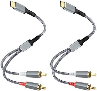 USB C to RCA Audio Cable 3 FT 2 Pack, Type-C to RCA Male to Male Y RCA Splitter, 2RCA Jack USB-C Audio Cord Compatible with iPhone 15 Pro Max/15 Pro/15 Plus, iPad Pro, Samsung S23, Pixel 7 Pro