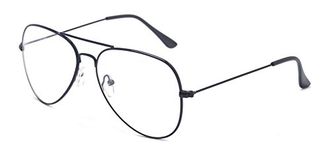 Outray Classic Retro Glasses Clear Lens Non Prescription Metal Frame Eyewear Men Women Black