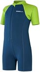Speedo Infant Boy's Learn to Swim Essential Wetsuit Neoprene Suit | Swimming Lessons | Soft Touch | Neoprene, Harmony Blue/Green Lizard, 2 Years