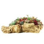 Artificial Driftwood Planter Sculpture Resin Succulent Planter Rustic Cactus Container Flower Pot Driftwood Trunk Stump Log Decorative Planter Pot