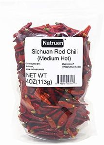 Natruen Whole Dry Szechuan Chinese Red Chili Pods 4 Oz (Medium Hot), Facing Heaven Chili, Spicy Sichuan Dried Red Hot Chilies for Chili Oil, Paste, and Sauce