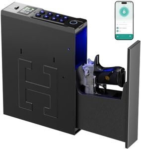 KPASAFE Biometric Fingerprint Gun Safe for Handgun, 0.2S Quick Access Pistol Case with APP Control, LCD Display, LED Light, Silent Mode, Heavy-Duty Alloy Steel, Bedside Handgun Safe for Home