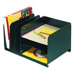 MMF Industries Letter-Size Steel Vertical/Horizontal Combination Desk Organizer, Black (26420HV004)