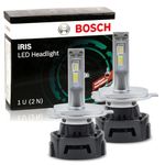 Bosch iRIS H4 LED Headlight Bulbs F002H52010FT9 for Passenger Cars, Set of 2 Plug & Play LED Lights with Long-lasting, Ultra-bright, White Light