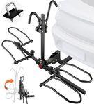 180lb 2-Bike Hitch Rack for Cars, SUVs & Trucks – Fits Road & MTB Bikes Up to 5.5” Tires – Foldable Platform for 2” Receiver, Wobble-Free Design