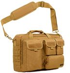 Seibertron Pro Multifunction Mens Military Tactical Outdoor Shoulder Messenger Laptop Bag Handbags Briefcase Satchel Crossbody Sling Case Large Enough For 14.1" 14.1-Inch Khaki