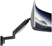 VIVO Premium Aluminum Heavy Duty Monitor Arm for Ultrawide Screens up to 49 inches and 20 kg, Single Wall Mount, Pneumatic Height, Max VESA 100x100, Black, MOUNT-V101G1