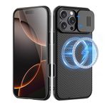 Nillkin for iPhoneCase,Compatible with MagSafe,Slider Lens,Military-Grade Protection,Fingerprint-Proof, Drop-Proof,Slim Stylish (Black, For iPhone 16 Pro Max)