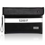 Vailoin 5200℉ Insulated Fire Proof Money Bag for Cash,Portable Fireproof Waterproof Document Pouches with Double-Sided Reflective Strip,Money Envelopes for Cash,Valuables(11"x7.7", Classic Black)