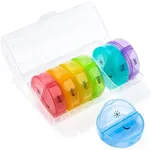 Sukuos Weekly Pill Organizer 7 Day 2 Times a Day, Large Daily Pill Box Easy to Open, AM PM Pill Case for Medicine/Vitamin/Fish Oil/Supplements (Glitter Clear)