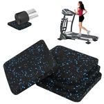 ANAOER Treadmill Mat 3.9"x3.9", Exercise Equipment Mat with High Density Rubber for Hardwood Floors and Carpet Protection, Absorbing Rubber Treadmill Pads Anti-Slip & Sound Reduction