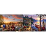 Buffalo Games - Breakfast at The Lake and Darrell Bush - Canoe Lake 1000 Piece Jigsaw Puzzles Bundle