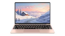 WOZIFAN Traditional Laptops 14 ” 6GB RAM 256GB SSD Support 1TB SSD Expand with Celeron N4020 (Up to 2.8Ghz), Full Metal 2.4G+5G WiFi BT 4.2 with for French Keyboard Film-Gold