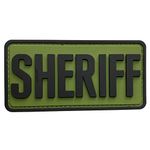 uuKen Small Coyote Tan Sheriff Patch PVC 4x2 inches for Sheriff Shoulder Chest Bags Backpacks Tactical Vest (OD Green and Black, S 4"x2")