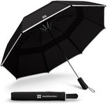 Weatherman Umbrella - Collapsible Umbrella - Windproof Umbrella Resists Up to 55 MPH Winds (Black)