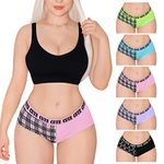 LittleForBig Women's Ladies Soft Cotton Underwear Comfortable Hipster Briefs 5 Pack Panties Set - Cute Punk Multicolor S