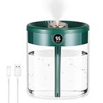 Air Humidifier for Bedroom, 2L Cool Mist Humidifiers with Night Light, Up to 20H, Auto-Off, Diffuser Humidifier for Home, Babies Nursery Room, Office Plants, 36dB Quiet Operation, Dual Nozzles (Green)