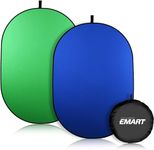 EMART 2-in-1 Green Screen Backdrop, 5 x 6.5ft Collapsible Portable Pop Up Chromakey Background for Live, Zoom Virtual, Home Office, Camera