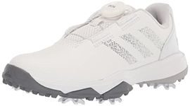 adidas Unisex-Child Codechaos 22 Boa Golf Shoes (Little Big Kid), Footwear White/Silver Metallic/Grey Two, 5.5 US Big Kid