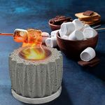 Romway Concrete Portable Tabletop Fireplace Fire Pit Mini Fire Pit Tabletop Fireplace for Indoor and Outdoor Use (Sand Color)