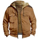 Flannel Jacket for Men Sherpa Lined Flannel Men Men's Trench & Rain Coats Mens Coats Winter Mens Western Wear Mens Winter Jacket with Hood Mens Jacket Mens Flannel Men's Winter Coat（2-Coffee,X-Large）