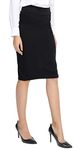 Urban CoCo Women's Elastic Waist Stretch Bodycon Midi Pencil Skirt (XL, Black)