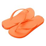 Swalker Man & Women's Flip Flop Sandal Rainbow print in Recyclable Rubber Sole with Non-Slip Pattern & Bouncy Footbed, Orange, 11.5