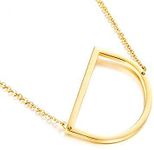 AREO New minimalist Gold Color 26 AZ letter name necklaces with initials for women long large letter pendant necklace (D)