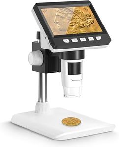 Microscopio Profesional CIMELR, microscopio Digital de 4,3 Pulgadas, microscopio USB de resolución 50X-1000X con 8 Luces LED Ajustables, microscopio portatil, microscopio niños/Adultos(307)