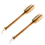 Dry Brushing Body Brush - Long Handled Exfoliating Brush, Body Brush, Dry Brush for Cellulite and Lymphatic Drainage Massager, Body Scrubber Shower Brush for Back, Skin (2 Pk)