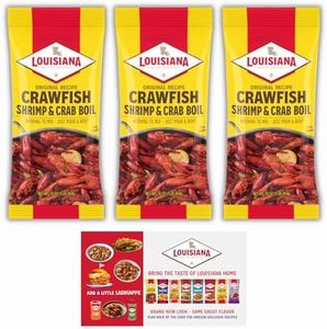 Louisiana Fish Fry Products Crawfish, Shrimp & Crab Boil Seasoning - Spicy & Delicious Seafood Powder Complete Seasoning - Low Salt Cajun Seasoning 16 oz (Pack of 3)