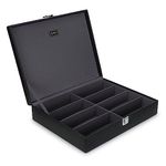 ALAWO Presence 8 slots Sunglasses Box Case Organizer Holder in Black Gray Color