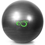 Live Infinitely Exercise Ball (55cm-95cm) Extra Thick Professional Grade Balance & Stability Ball- Anti Burst Tested Supports 2200lbs- Includes Hand Pump & Workout Guide Access