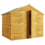 BillyOh 6x8 Master Tongue & Groove Windowless Garden Storage Wooden Shed Apex Roof & Felt 6ft x 8ft