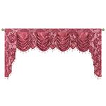 NAPEARL Waterfall Valances for Living Room, Jacquard Swag Valances for Windows, Fancy Kitchen Curtains Valances and Swags, 1 Panel (Burgundy, 101-Inch Wide)