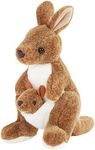 Mother's Day Stuffed Animals Kangaroo Cute Plush Toys Special Day for Kids Preschool Birthday Gifts for Kids, Brown, 10.5’’