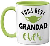 Yoda Best Mug - Grandad Fathers Day Mug Gifts, Birthday, Christmas Dinosaur Gifts, 11oz Ceramic Dishwasher Safe Coffe Mugs Cup, Grandad Gifts from Grandchildren, Cute Mugs, Funny Mugs, Made in UK