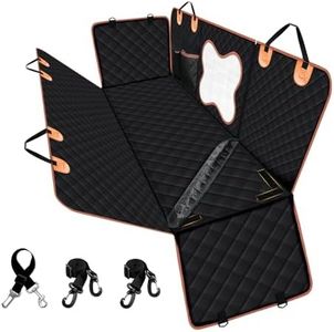 ESCRODOI Dog Car Seat Cover, Dog Back Seat Protector with Detachable Pad for Quick Wash, Waterproof Dog Hammock with Mesh Window, Trucks & SUVs, Seat Belt Opening, Non-Scratch, Anti-Slip, 147 x 134cm
