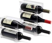 Stackable Wine Storage Rack 6 pcs | Free Standing Organizer for Refrigerator or Kitchen Countertops - Holds (6)