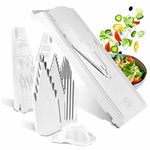 BORNER V Mandoline Slicer Kitchen V3 TrendLine with Holder and multibox | Vegetable Grater Börner - Quality Made in Germany, Color:White