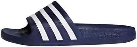 Adidas Men's Adilette Aqua Slides, Dark Blue / Cloud White / Dark Blue, Size 7